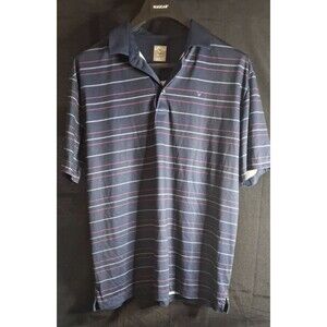 Callaway Golf Polo Opti Dri Striped Short Sleeve Athletic Shirt Men's Size Large